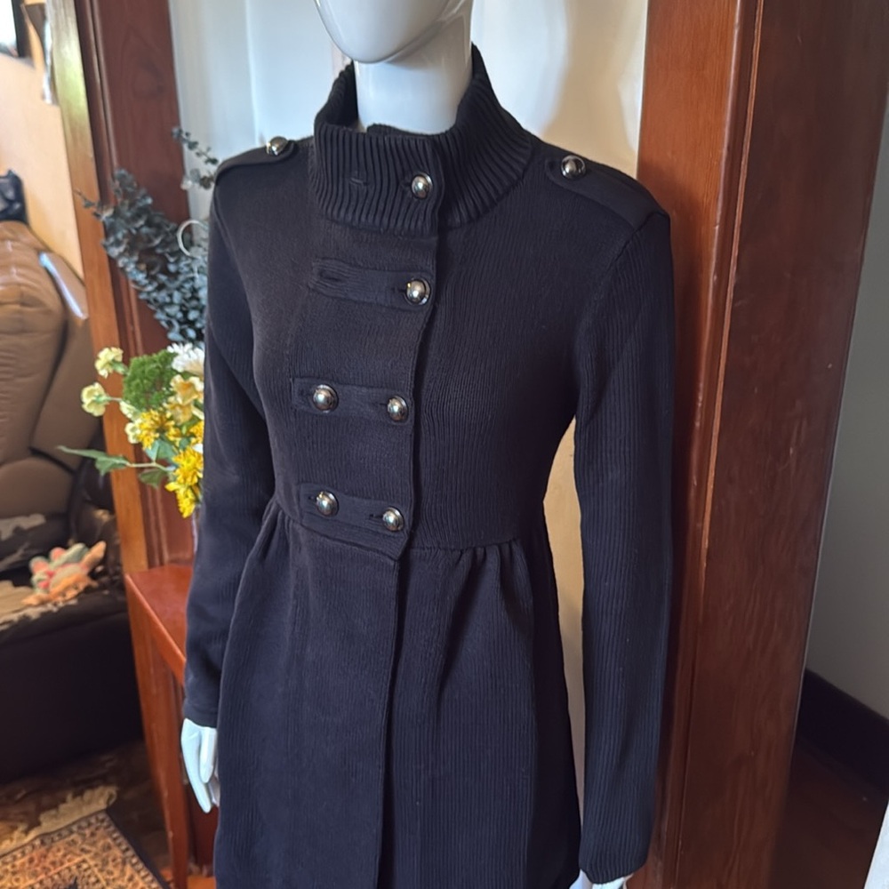 NWT Style&Co size small Elegant Black Double-Breasted Women's sweater Coat